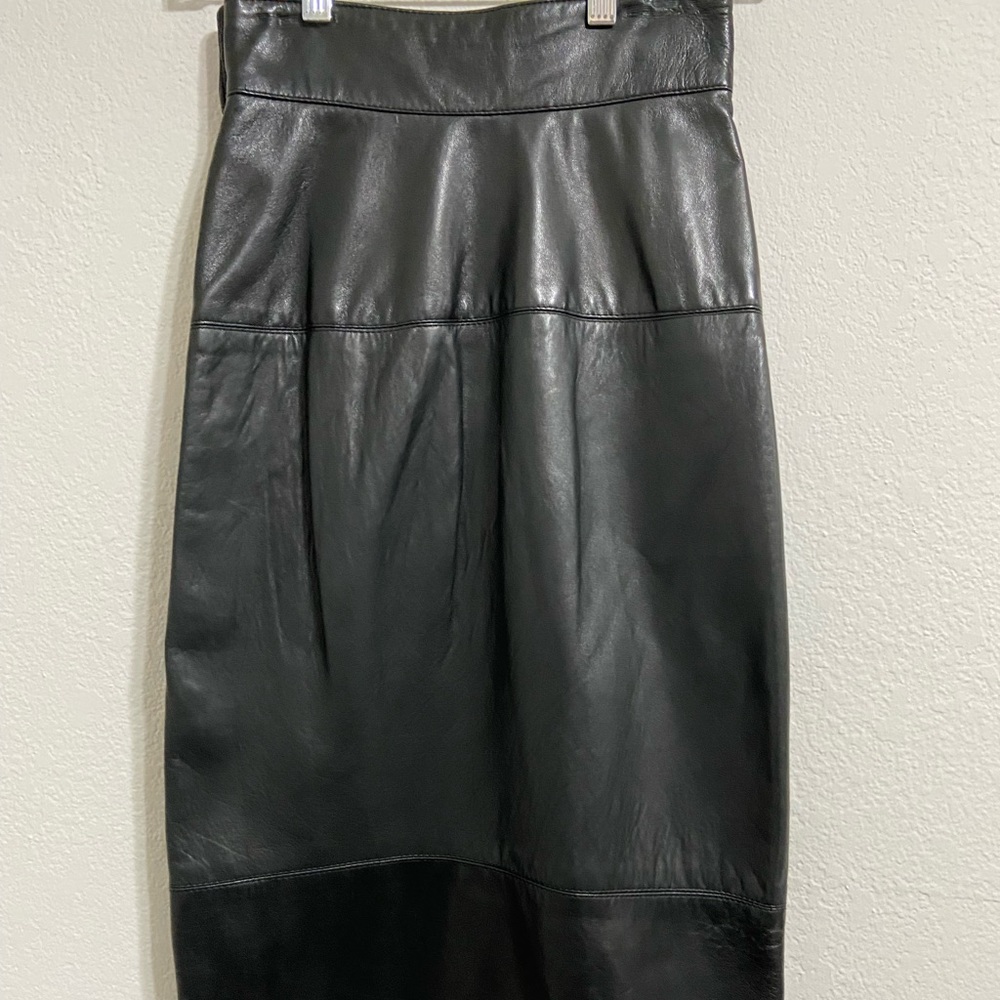 Vintage Leather Pencil Skirt